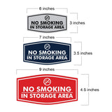 Signs ByLITA Fancy No Smoking in Storage Area Sign Easy Installation Elegant Design Wall or Door Sign