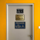 Signs ByLITA Classic Framed Precaución Gas Explosivo - No Abrir Door or Wall Sign Easy Installation | Health And Safety | Building And Hospitality