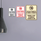 Signs ByLITA Portrait Round The Sale Of Cigarettes To Minors Is Prohibited Door or Wall Sign | Spanish Bilingual Warehouse and Factory Signs