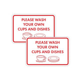 Classic Framed Please Wash Your Own Cups and Dishes Wall or Door Sign