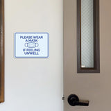 Classic Framed Plus Please Wear a Mask If Feeling Unwell Door or Wall Sign | Medical Facility Reception Patient Reminders