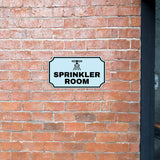 Notched Standard Sprinkler Room Wall or Door Sign | Facilities and Rooms Sign