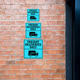 Square Plus Freight Deliveries Only Wall or Door Sign | Health & Safety Warehouse Business Signage