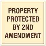 Signs ByLITA Square Property Protected by 2nd Amendment Sign - Easy Installation | Durable Material