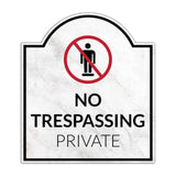 No Trespassing Private' Headstone - Wall or Door Signs ? Access & Control Sign