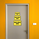 Classic Framed Plus Deaf Child Area Wall or Door Sign | Children Safety Sign