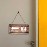 Restroom Signs | Rustic Oak Wood 5 x 10" Hanging Signs