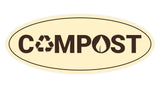 Signs ByLITA Oval Compost Sign - Laser-Engraved Lettering | Durable ABS Plastic | Vibrant Colors | Powerful Foam Tape