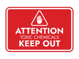 Signs ByLITA Classic Framed Attention: Toxic Chemicals - Keep Out Door or Wall Sign Easy Installation | Health And Safety | Building And Warning Signs