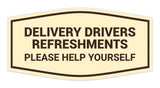 Signs ByLITA Fancy Delivery Drivers Refreshments Please Help Yourself Wall or Door Sign