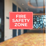 Classic Framed Plus Fire Safety Zone Door or Wall Sign | Health and Safety Workplace Warning