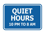 Signs ByLITA Classic Framed, Quiet Hours 10 pm to 8 am Wall or Door Sign (Multipacks)