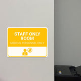 Classic Framed Plus Staff Only Room – Medical Personnel Only Door or Wall Sign | Hygiene and Safety Signage