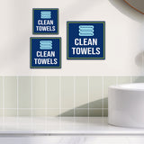 Square Plus Clean Towels Wall or Door Sign | Gym Spa and Bathroom Signage