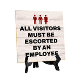 General Warnings & Courtesy Notices 5"x 5" Square Table Sign With Acrylic Easels