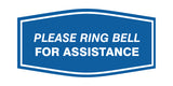 Fancy Please Ring Bell for Assistance Wall or Door Sign