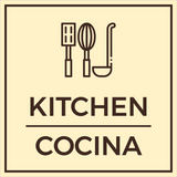 Signs ByLITA Square Kitchen Door or Wall Sign | Spanish Bilingual Business And Office Signs