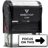 Vivid Stamp Focus On This (arrow) Self-Inking Rubber Stamps Teachers And Schools | Motivational Stamps For Children | Re-inkable Ink Pad