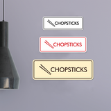 Signs ByLITA Standard Chopsticks Door or Wall Sign Easy Installation | Durable Construction | Kitchen Essentials | Hygiene | AirBnB Signs