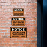 Classic Framed Plus Notice Employees Only Customers Use Front Door Wall or Door Sign | Health And Safety Office Signage