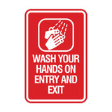 Signs ByLITA Portrait Round Wash your hands on entry and exit Wall or Door Sign