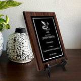 Track and Field Customizable Wooden Award Plaque | Easel Mount Option | Achievement and Recognition Personalizable Plaques
