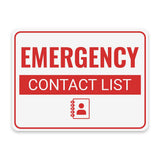 Classic Framed Plus Emergency Contact List Door or Wall Sign | Health and Safety Workplace Warning