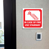 Square Plus In Case of Fire Use Stairway Door or Wall Sign | Workplace Cleaning Signage