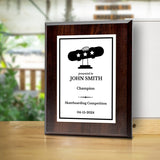 Skateboarding Customizable Wooden Award Plaque | Easel Mount Option | Achievement and Recognition Personalizable Plaques