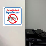 Square Plus No Food or Drink Beyond This Point Door or Wall Sign | Workplace Cleaning Signage