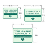 Classic Framed Plus Your Health is Our Priority – Let Us Know How We Can Help Door or Wall Sign | Medical Facility Greeting & Reception