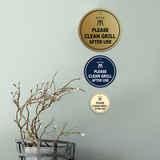 Circle Please Clean Grill After Use Wall or Door Sign