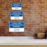 Classic Framed Plus Sterile Area Gown and Gloves Required Door or Wall Sign | Medical Procedure Rooms
