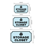Notched Standard Storage Closet Wall or Door Sign | Facilities and Rooms Sign