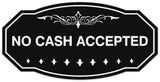 Signs ByLITA Victorian No Cash Accepted Wall or Door Sign - Laser-Engraved Lettering | Durable ABS Plastic | Vibrant Colors | Powerful Foam Tape
