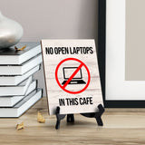 Remote Working Tipping Signs|Café or Restaurant Etiquette Decor Table Sign with Acrylic Stand (6x8“)
