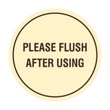 Circle Please Flush After Using Wall or Door Sign