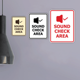 Signs ByLITA Portrait Round Sound Check Area Door or Wall Sign Easy Installation | Directing Artists & Co-Workers | Music | Concert | Festivals
