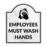 Employees Must Wash Hands' Headstone ? Wall/Door Restroom & Hygiene Sign