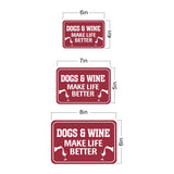 Classic Framed Plus Dogs & Wine Make Life Better Wall or Door Sign | Funny Home Decor