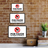 Classic Framed Plus Por favor No Toque La Pantalla Door or Wall Sign | Spanish | Office Business Warning