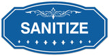 Signs ByLITA Victorian Sanitize Sign - Laser-Engraved Lettering | Durable ABS Plastic | Vibrant Colors | Powerful Foam Tape Wall or Door Sign
