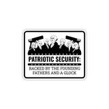 Classic Framed Plus Patriotic Security: Backed by the Founding Fathers and a Glock Door or Wall Sign | 2nd Amendment Protection