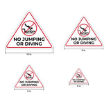 Triangle Danger 'No Jumping Or Diving' Wall or Door Sign