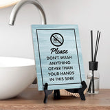 Signs ByLITA Please Don't Wash Anything Other Than Your Hands In This Sink Table Sign with Acrylic Stand (6x8“)
