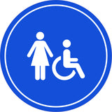 Circle Plus Female Restroom Wall or Door Sign | Easy Installation | Health & Safety Signage