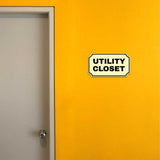 Notched Standard Utility Closet Wall or Door Sign | Facilities and Rooms Sign