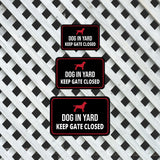 Classic Framed Plus Dog in Yard Keep Gate Closed Wall or Door Sign | Home Security Signage