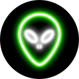 Circle Plus Ovni Neon Graphic Style Wall or Door Sign | Live Streamer Gaming Themed Decoration