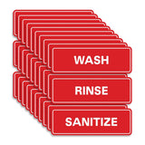 All Quality Standard WASH RINSE SANITIZE Set of 3 Bay Sink Signs - Restaurant & Commercial Kitchen Sink Signs - Easy to Install